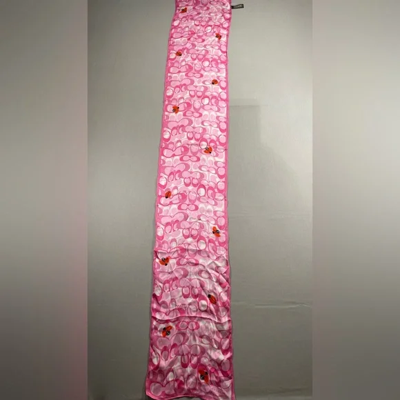 Coach Scarf 100% Silk Made in Japan Interlocking Cs with Ladybugs - Picture 13 of 16